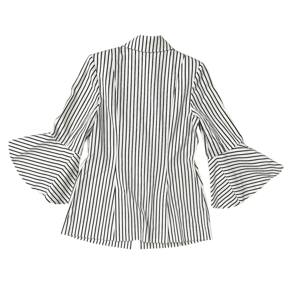 Cabi Bell Jacket White + Navy Pinstripe - Picture 2 of 10